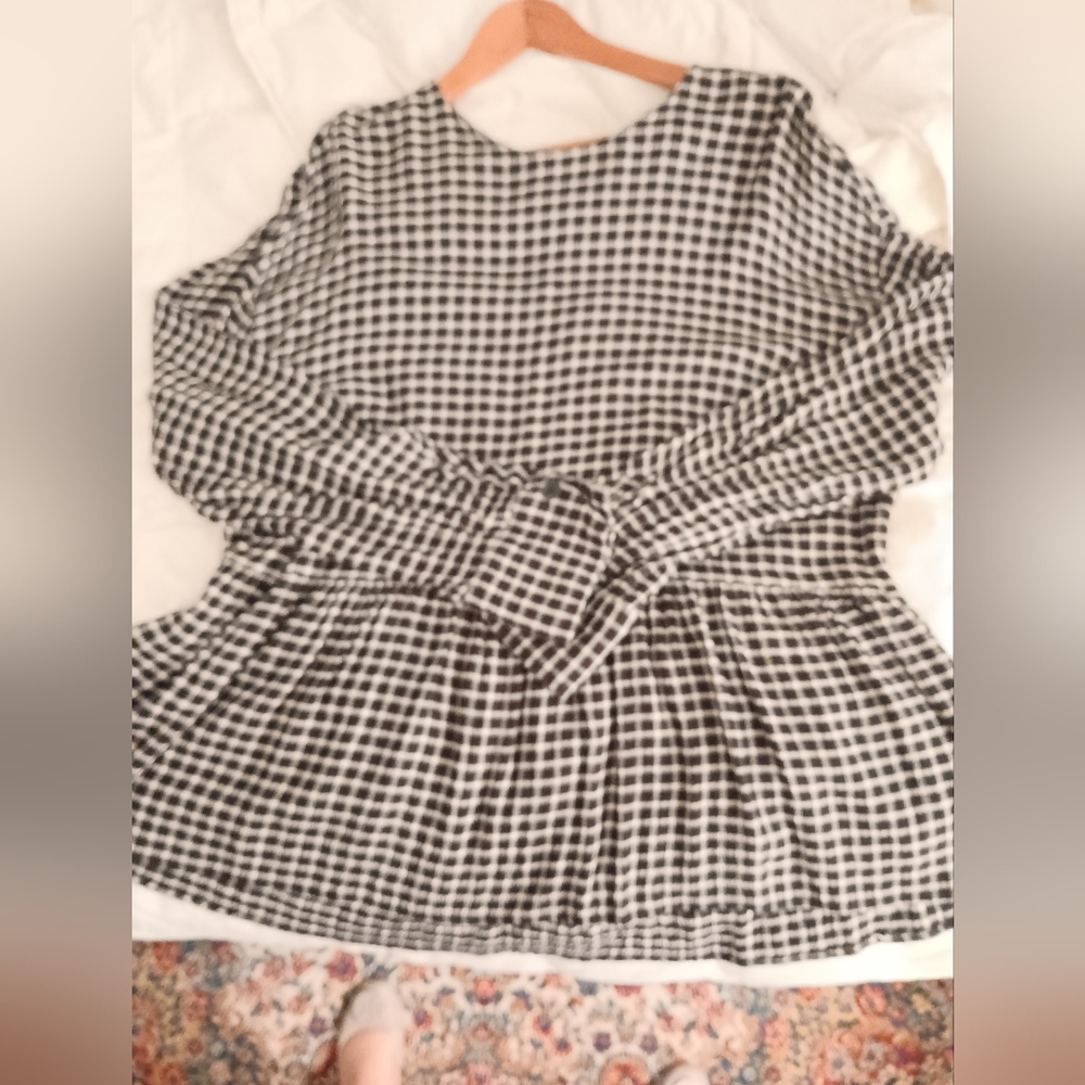 Long Sleeve Time & Tru Peplum Blouse 2X